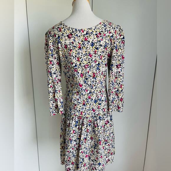 90s Rampage Floral Print Cotton Mini Dress Made USA Multi Colored Summer Spring - Picture 12 of 12